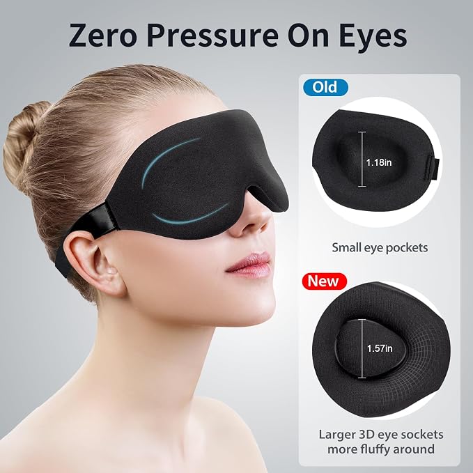 NEWVANGA Sleep Mask for Back and Side Sleeper, Block Out Light, Luxury Sleeping - Image 5