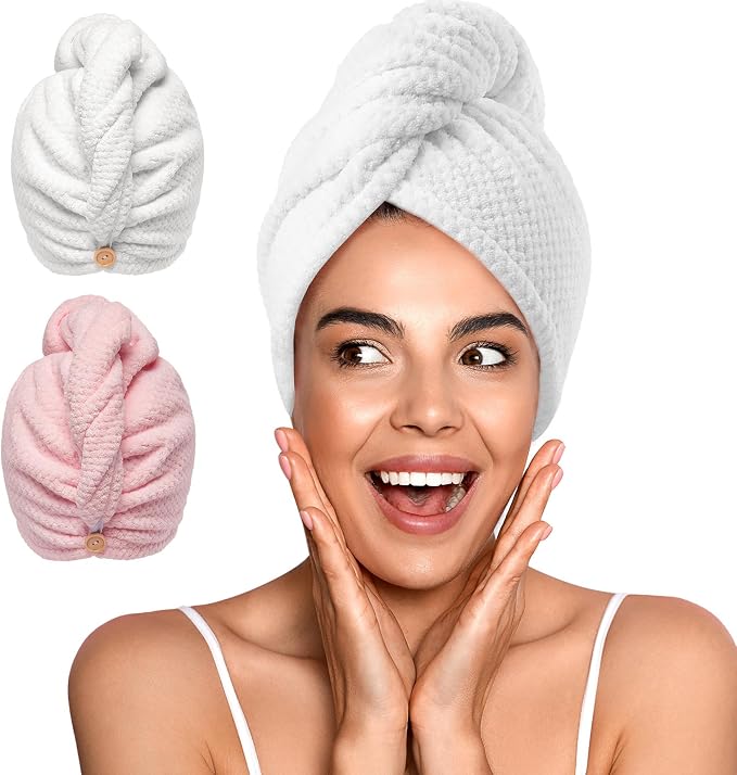 YFONG 2 Pack Microfiber Hair Towel Wrap by YFONG