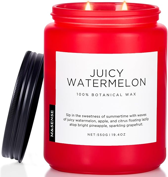 M&SENSE Juicy Watermelon Scented Candle, 19.4oz 110 Hours Clean Non Toxic by MSENSE