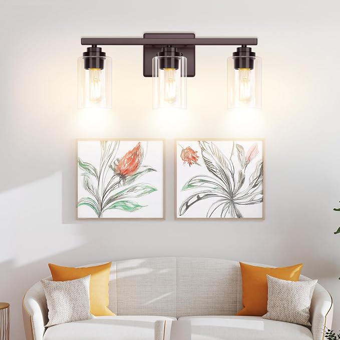 3-Light Bathroom Light Fixtures, Classic Wall Light Fixture - Image 9