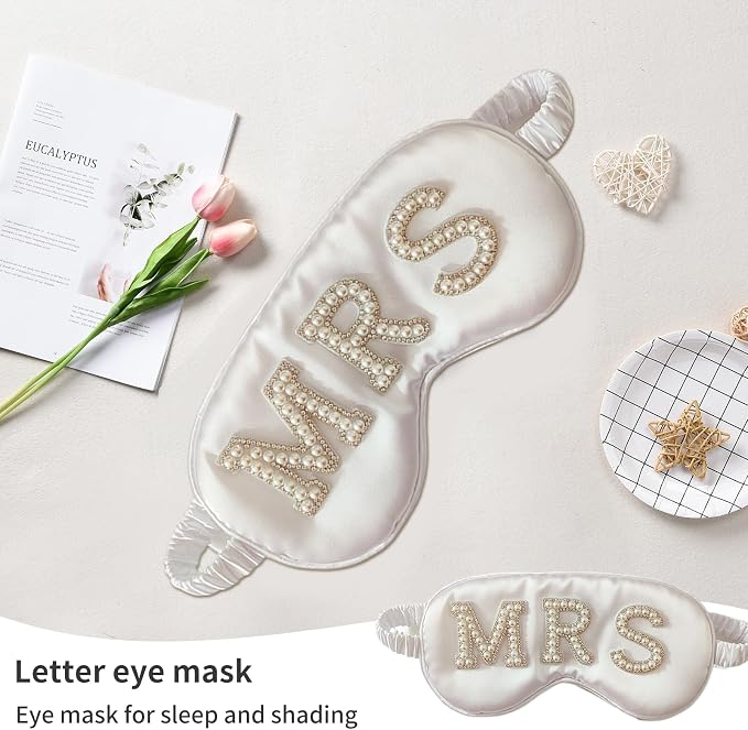 Bride Eye Mask, Pearl Bridal Shower Gifts to Adjust Night Sleep, Sleeping Maskes - Image 2