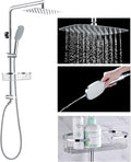 Rain Shower System with Shelf, 12 Inch Rain Shower Head Set with Hand Shower by SonTiy