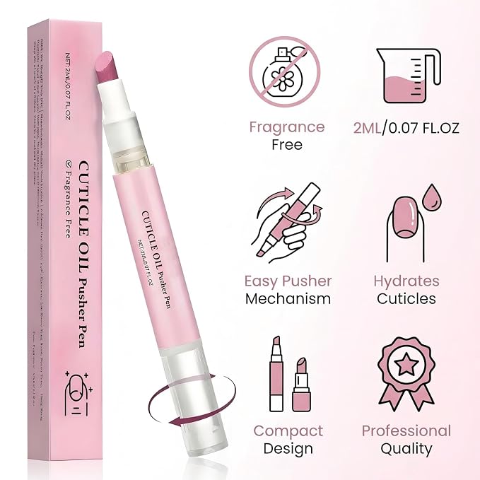 Ceramic Cuticle Pusher & Nail Oil Pen, 2-in-1 Nail Care Tool - Image 2