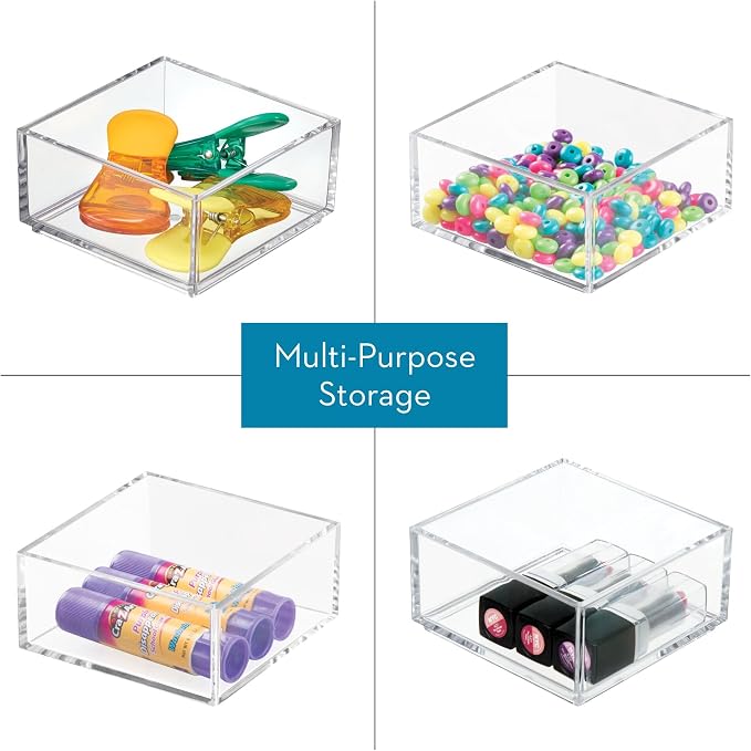 iDesign Clarity Plastic Drawer Organizer, Storage Container - Image 3
