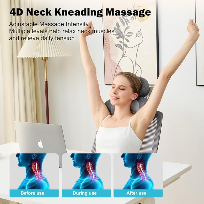 3-in-1 Neck Massager with Heat, Portable Cordless Neck Massager - Image 5