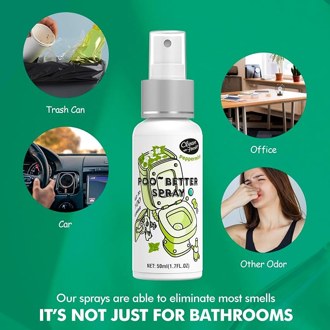Clean-n-Fresh Toilet Spray, Variety 3 Pack -Lavender, Peppermint, Bathroom & - Image 6