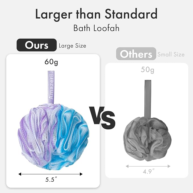 AmazerBath Loofah Sponge, Shower Loofah 75g/PCS - Image 5