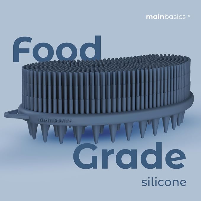 MainBasics Silicone Body Scrubber Dual-Sided Shower Loofah and Scalp Scrubber - Image 6