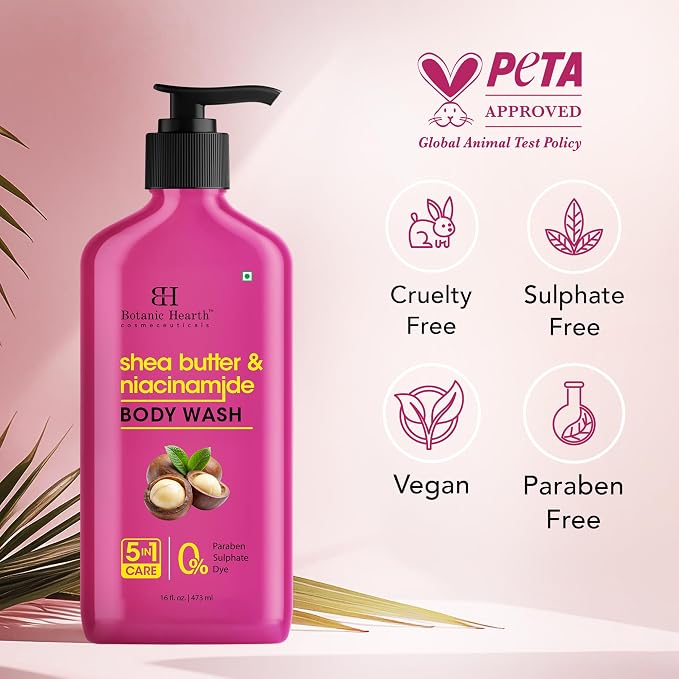 Botanic Hearth Shea Butter & Niacinamide Body Wash – Deeply Nourishing & - Image 3
