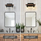GoYeel Farmhouse Vanity Lights for Bathroom, Wooden Rustic Vanity Lighting - Image 7