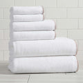 Great Bay Home White/Rosewood Bath Towel Set by GreatBayHome