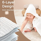 Yoofoss Hooded Baby Towels for Newborn 2 Pack 100% Muslin Organic Cotton Baby - Image 4