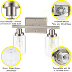 Ascher 2-Light Wall Sconces, Modern Vanity Light Fixture - Image 7