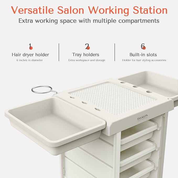 TASALON Salon Trolley Cart for Salon Station - Image 2