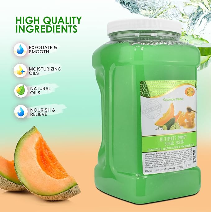 SPA REDI - Sugar Body Scrub, Cucumber Melon, 128 Oz, Exfoliating, Moisturizing - Image 5