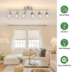 Baocuz 6-Light Brushed Nickel Multi-Directional Semi Flush Mount Ceiling Light - Image 3