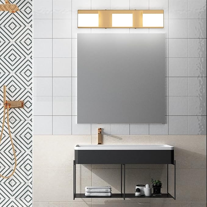 Tipace Gold Bathroom Vanity Light Fixtures Modern LED 3 Lights Vanity Light - Image 7