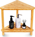 Bamboo 2-Tier Corner Shower Organizer, Waterproof Standing Shower Caddy Storage by Unknown