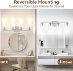 VerRon 4-Light Bathroom Light Fixtures, Classic Wall Light Fixture - Image 2
