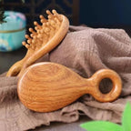 Sandalwood Head and Scalp Massager Comb, Wide Tooth Wooden Gua Sha Tool - Image 7
