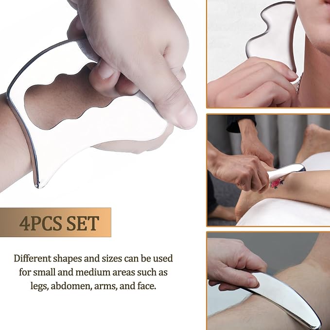 FeelFree Sport 4 in 1 Gua Sha Massage Scraping Tool Set-Muscle Scraper Tools - Image 2
