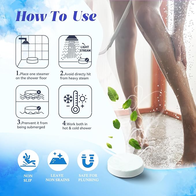 Shower Steamers Aromatherapy 8 Pack, Menthol & Eucalyptus Shower Bombs - Image 5