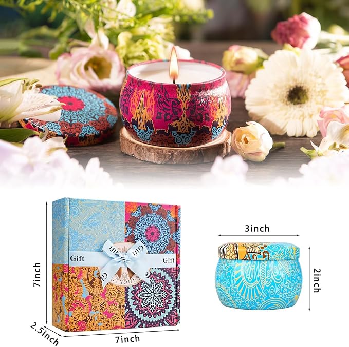 Candle Gift Set for Women, 4 Pack Long Lasting Lavender Scented Soy Candles - Image 5