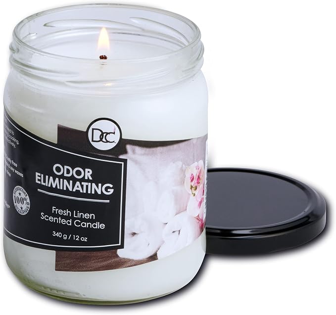 Fresh Linen Odor Eliminating Highly Fragranced Candle - Image 3