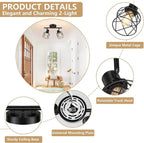 Baocuz 2-Lights Kitchen Light Fixtures Ceiling Mount, Adjustable Semi Flush - Image 2