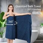 8-Piece Navy Bath Towels Set, 2 Oversized Large Bath Towels Sheet, 2 Hand - Image 2
