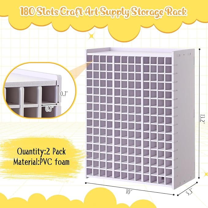 2 Pack Marker Storage Organizer, 360 Slots Total Art Supply Holder - Image 2