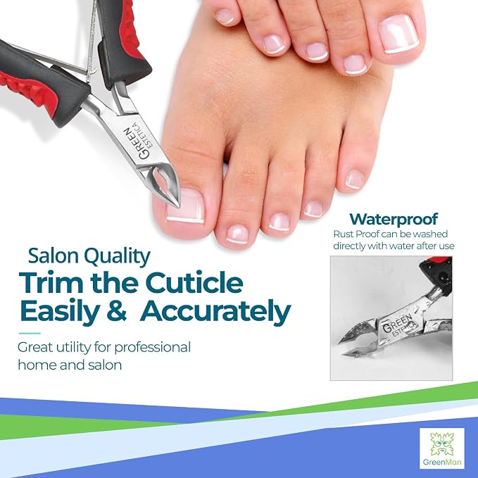 Cuticle Trimmer with Non-Slip Grip Handle Professional Stainless Steel Cuticle - Image 5