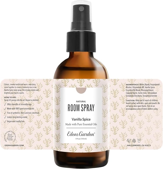 Edens Garden Vanilla Spice Aromatherapy Room Spray – Natural Essential Oil Air - Image 9