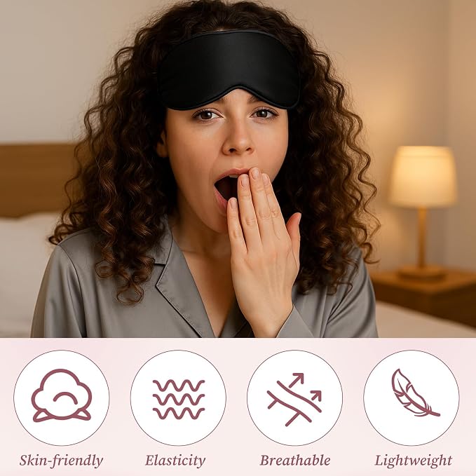 20 Pieces Silk Sleep Mask with Adjustable Strap, Women Men - Image 3