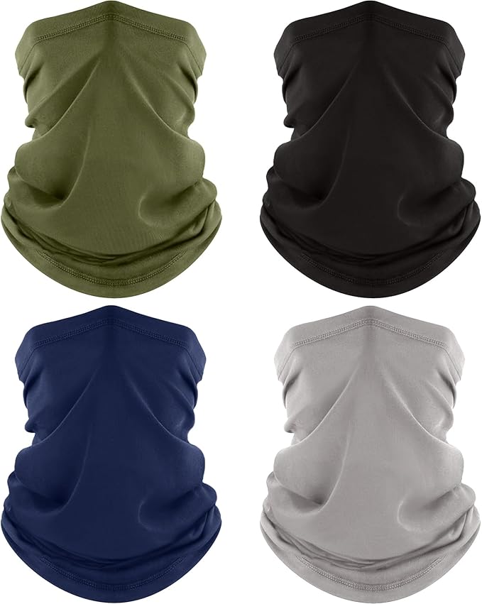 ROXUN 4 Pack Neck Gaiter, Cooling Breathable Face Mask UV Protection Scarf by Roxun