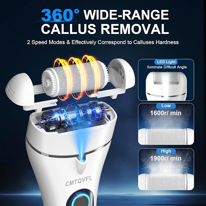 9.0 Upgrade Electric Foot Callus Remover CMTQVFL -【Removes 99.99% of Calluses - Image 3