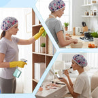 6 Pcs Shower Cap Reusable Elastic Hair Cap Waterproof Bath Hair Hat Shower Bath - Image 6