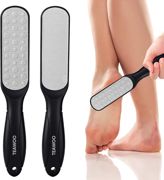TEAWOO Double Sided Foot File and Callus Remover, Stainless Steel Waterproof by TEAWOO