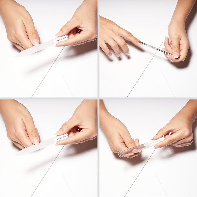 Tweezerman Glass Manicure Set Includes Nail Clipper, Cuticle Pusher, Glass Nail - Image 2