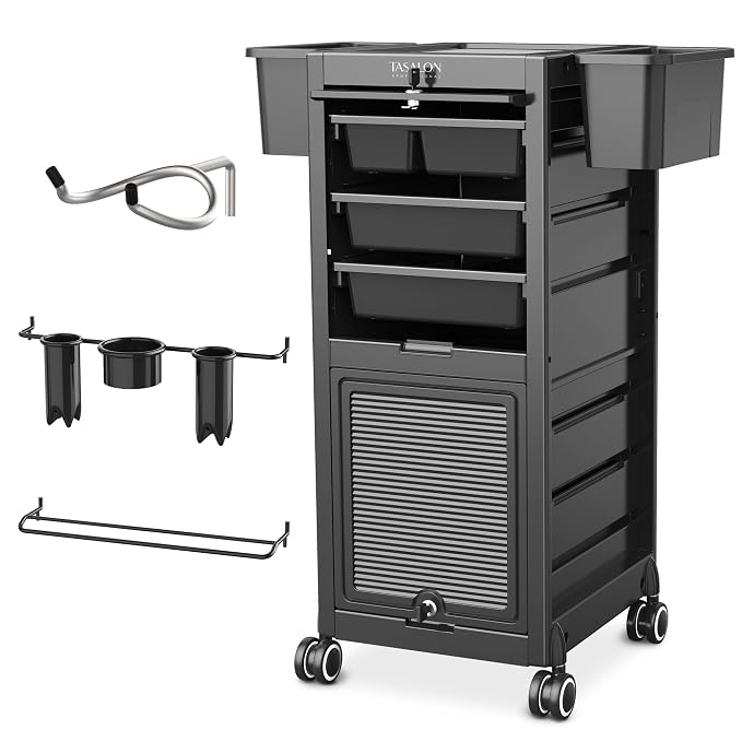 TASALON Professional Rolling Salon Cart, 6-Drawer Storage Trolley by TASALON