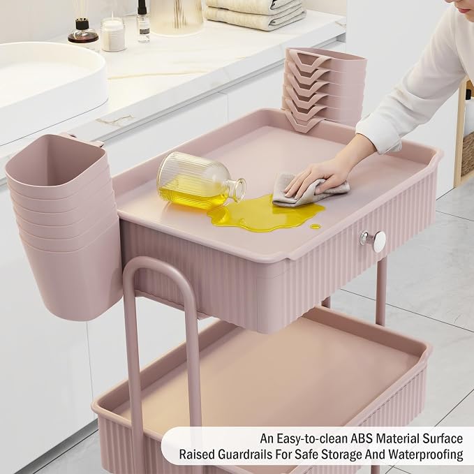 3 Tier Drawer Shelf Beauty Cart - Image 8