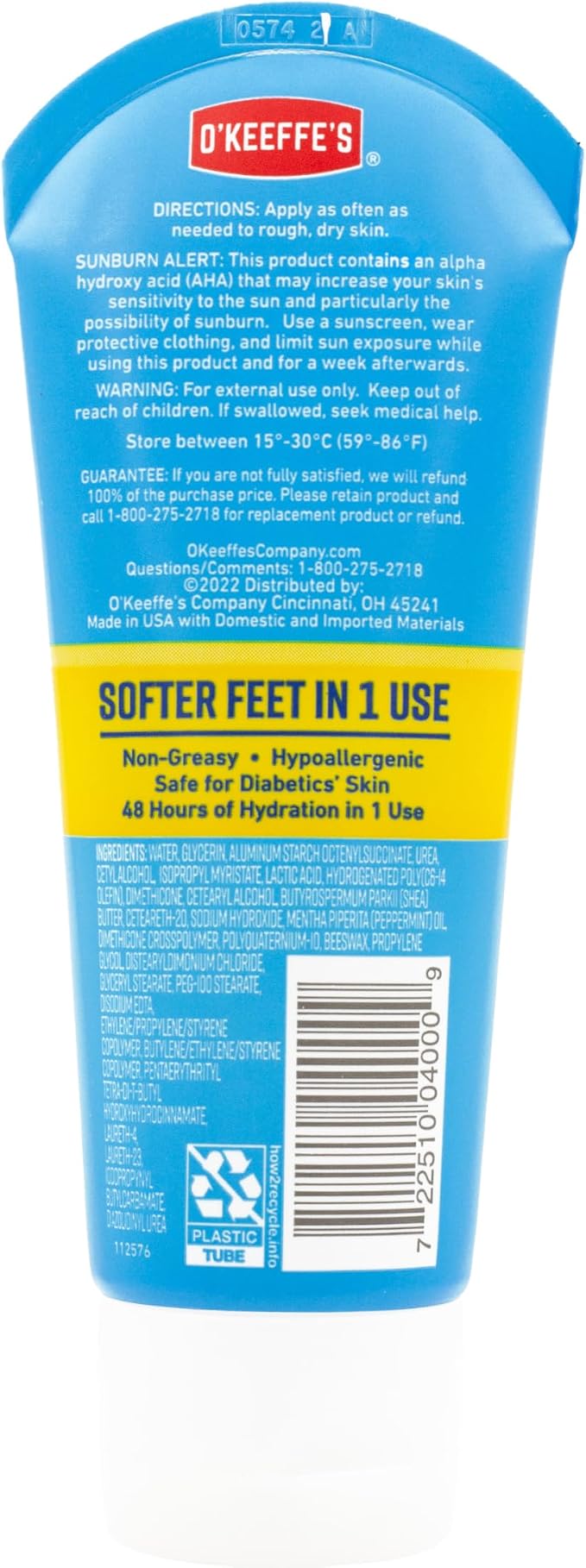 O'Keeffe's for Healthy Feet Intense Renewal Cream - 3 oz Tube - Chemically - Image 8