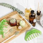 Geiserailie 2 Pcs Jade Combs Esthetician Supplies Massage Stone Hair Gua Sha - Image 5