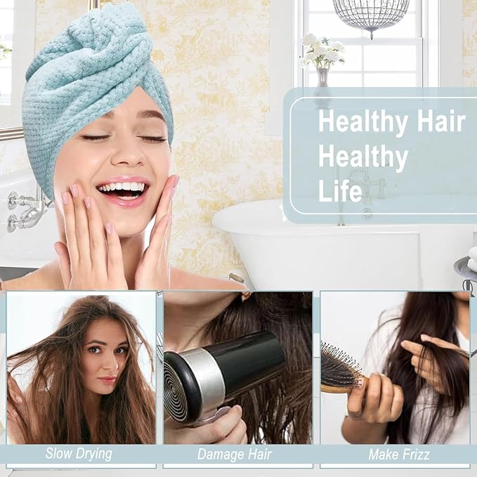 3 Pack Microfiber Hair Towel Wrap - Image 6