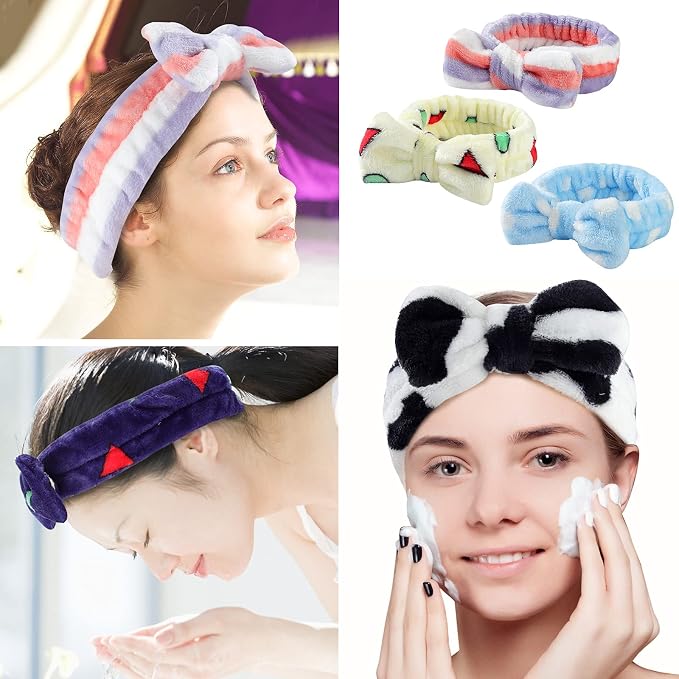 LAXIZAR 10 PCS Bow Headbands Shower Spa Headbands Headwraps - Image 6