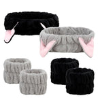 AMCAMI 6 Pcs Spa Set, Cute Make Up Cat Ears Headband Plush Animal Makeup - Image 8