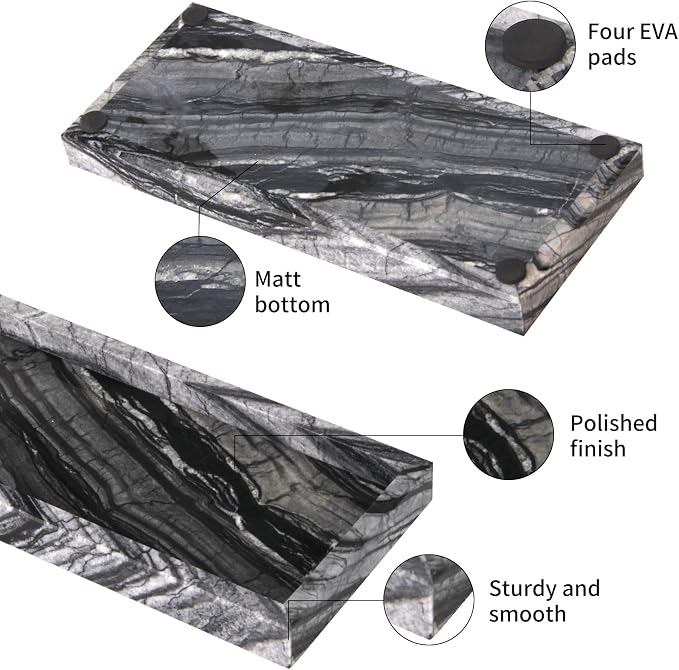 Marble Bathroom Vanity Tray, Natural Luxury Vanity Home Kitchen Bathroom Table - Image 4