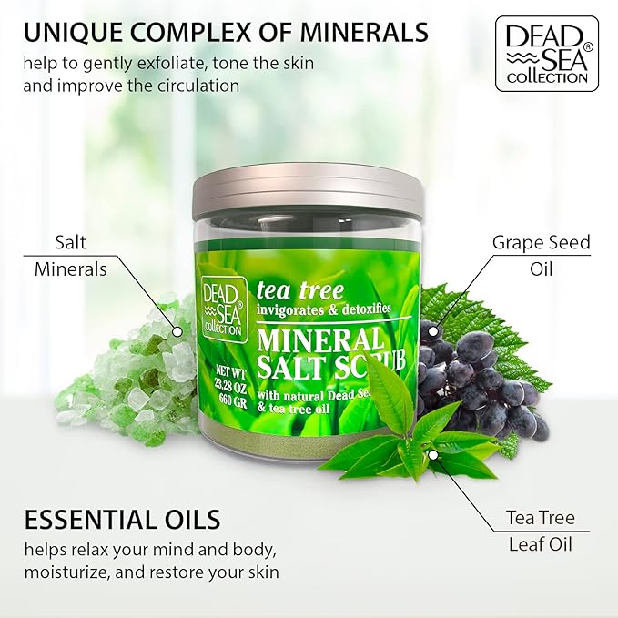Dead Sea Collection Tea Tree Salt Scrub – Exfoliating Body Scrub - Image 2