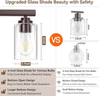 3-Light Bathroom Light Fixtures, Classic Wall Light Fixture - Image 4
