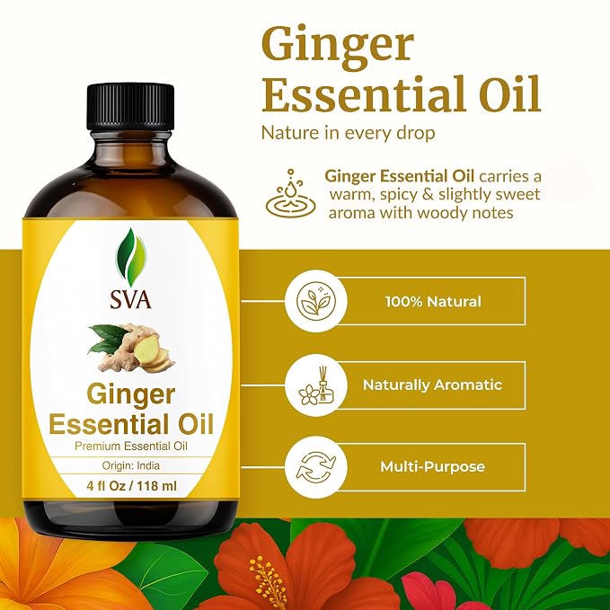 SVA Ginger Essential Oil – 4 Fl Oz – 100% Natural Ginger Oil - Image 2